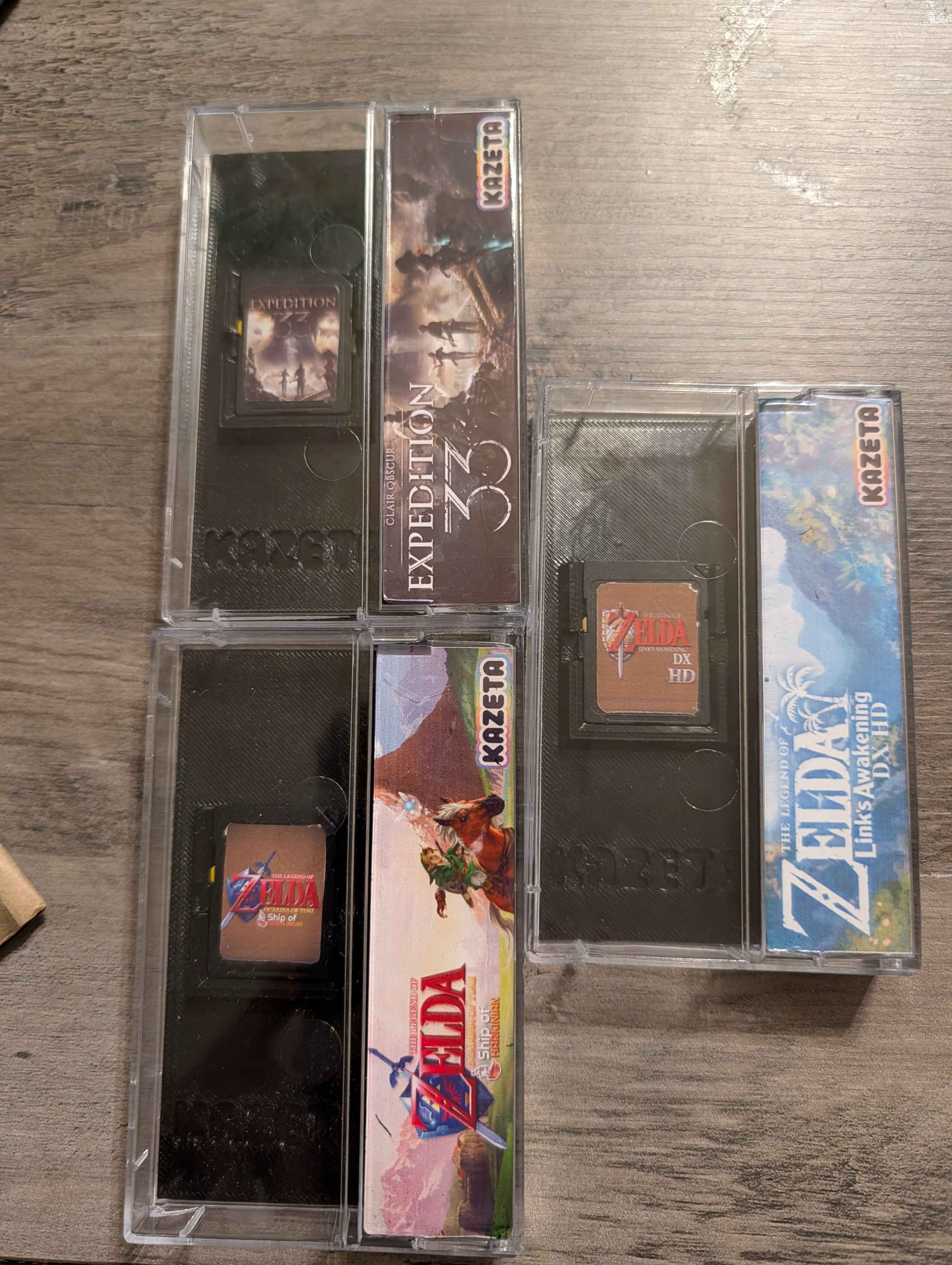 Expedition 33, Ship of Harkinian, and Link's Awakening DX HD - cartridges